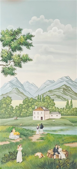 歐美風(fēng)格的手繪墻紙。（受訪者供圖）