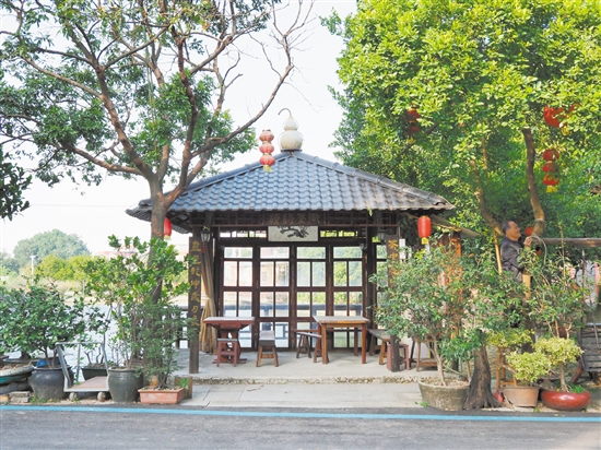 雙橋橫海村民黃錫堯打造的“美麗庭院”——“逍遙島”。