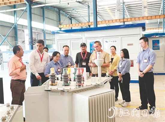 哥斯達黎加考察團走進海鴻電氣，深入了解企業(yè)的生產(chǎn)工序。