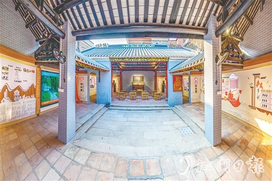 鶴山把村史館建設(shè)作為留住鄉(xiāng)愁、激活文脈的“龍頭工程”。圖為桃源鎮(zhèn)蟠光村史館（雪操公祠）。